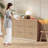 Fluted 8/9 Drawer Double Dresser, Modern Wide Chest of Drawers with Metal Handles & Anti-Tip, Large Capacity Storage Cabinet for Bedroom, Living Room, Entryway-1385141209