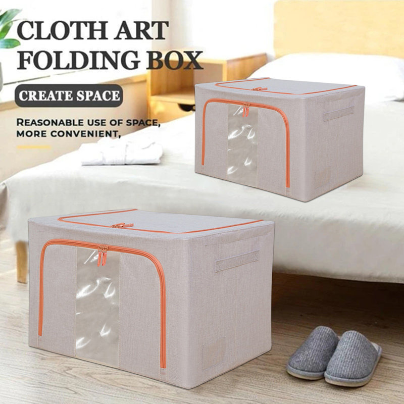 Boîte de rangement pour vêtements, 15.35" H x 11.42" W x 1.97" D, Light Gray