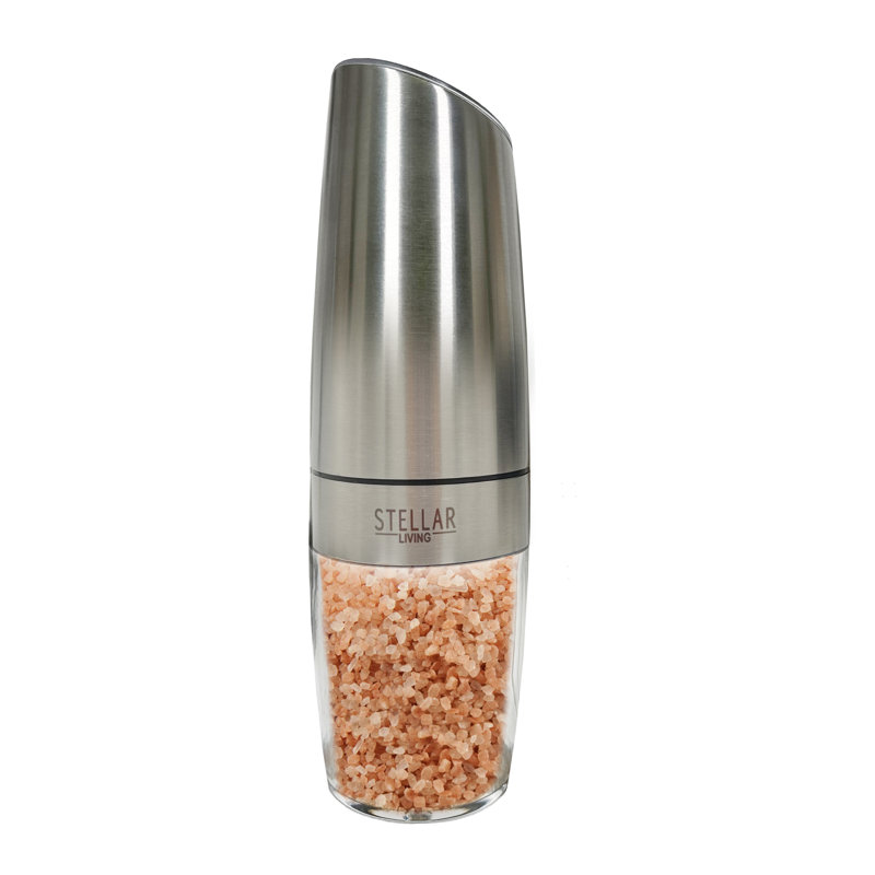 Stellar Living Abn5M009-Blk Electric Pepper Grinder, Black, Silver