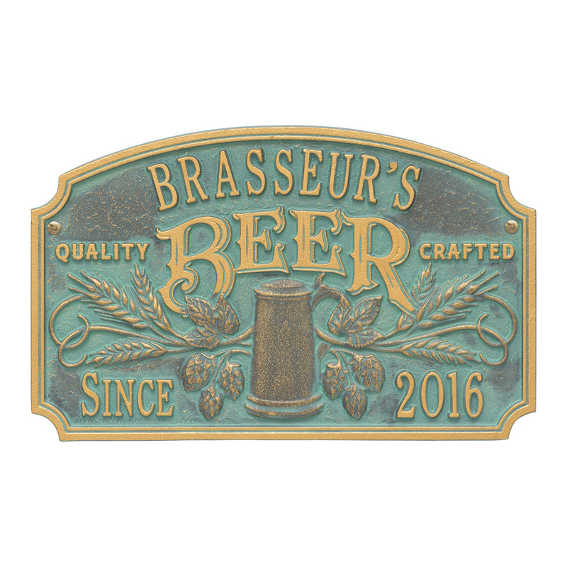 Quality Crafted Beer Arch Wall Décor, Bronze Verdigris, Yes