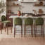 Tabourets de comptoir rembourrés avec structure en métal 27,36 po H, ensemble de chaises de cuisine moderne, toile brossée vert olive-2062437891