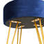Harbour Housewares - Round Velvet Footstool - Gold Hairpin Legs-66351786-66351785