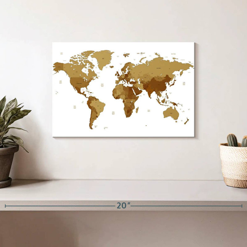 Carte du monde Aliaz, H 8 po x l 12 po