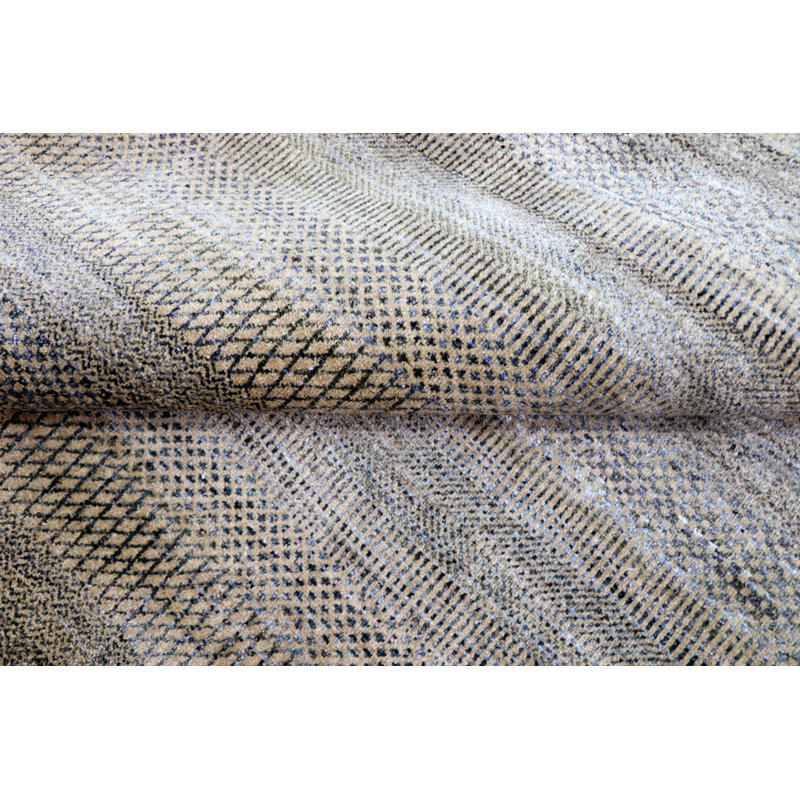 Tapis unique brun / gris 11 pi 10 po x 14 pi 10 po