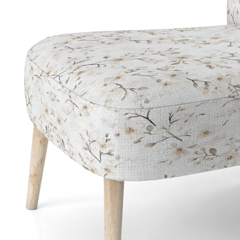 Chaise rembourrée Modern - Chaise d'appoint blanche White Blossom, Chaise d'appoint sans accoudoirs