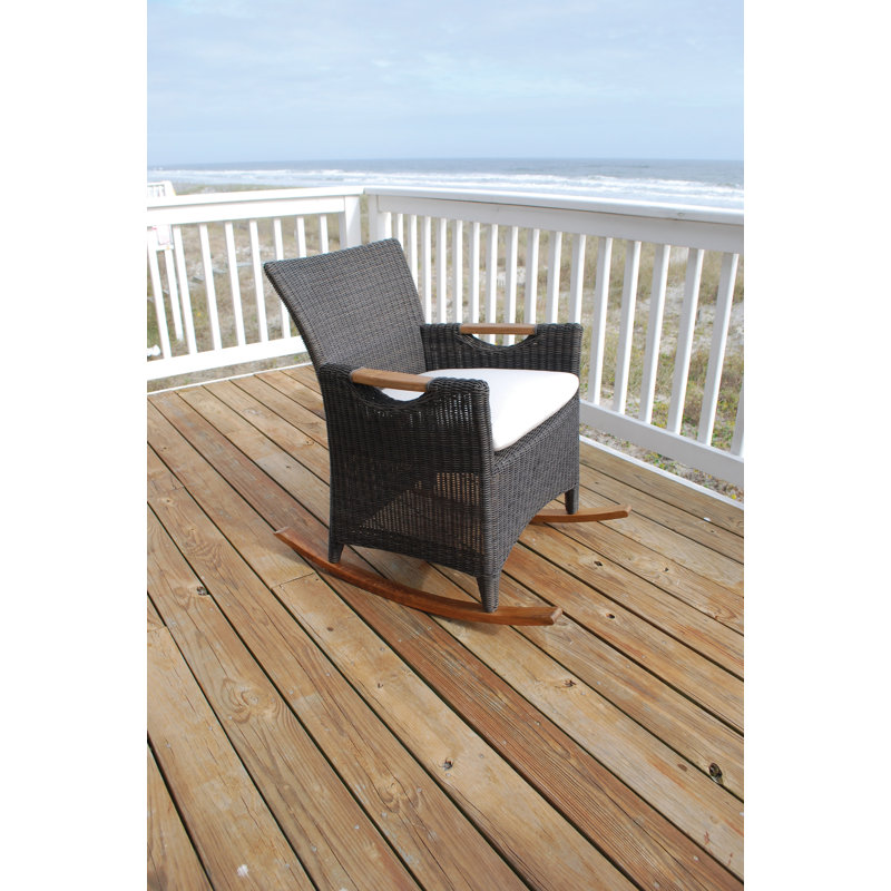 Culebra Outdoor Rocker Chair, Fog Rain, Culebra Cobblestone