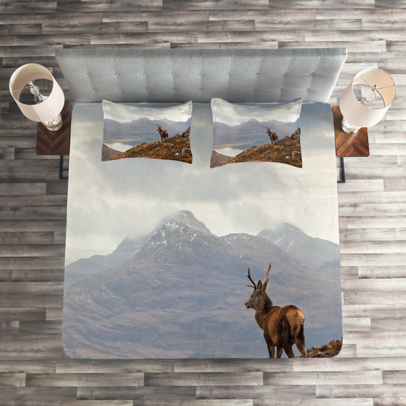 Rustic Polyester Coverlet, Queen Bedspread + 2 Shams