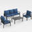 Aluminum Outdoor Conversation Set 5-Person Patio Set with Coffee Table-935161971-935161969
