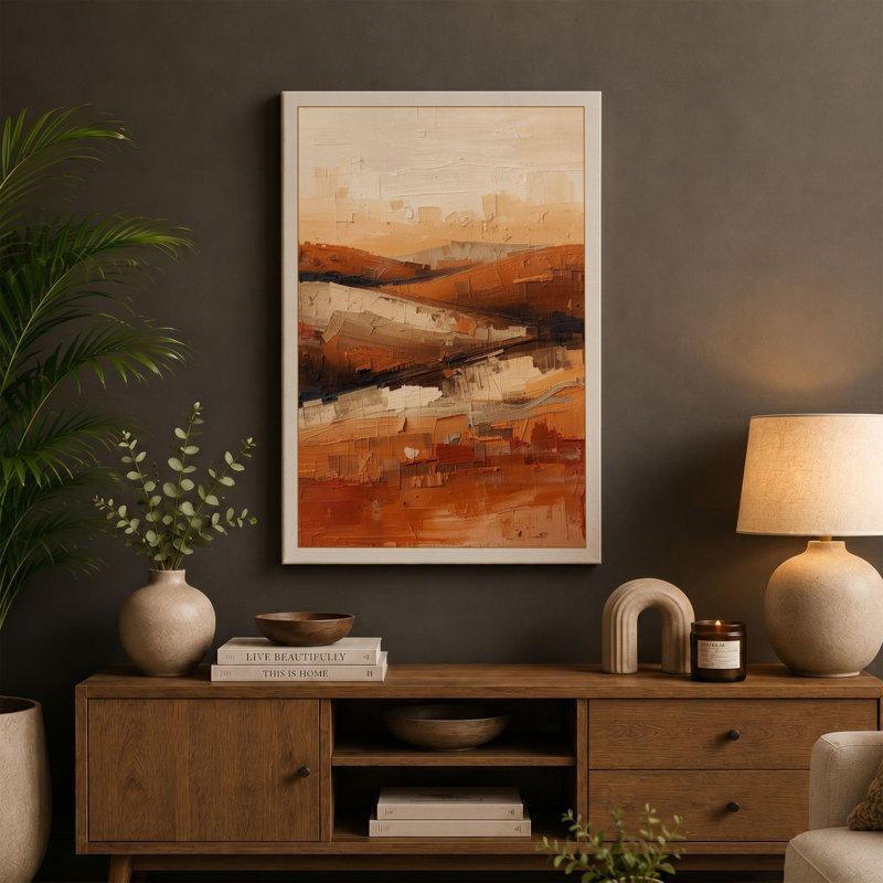 Layers of Light Modern - Wrapped Canvas, 18x12 - 45.7 x 30.5 cm, Ochre Border