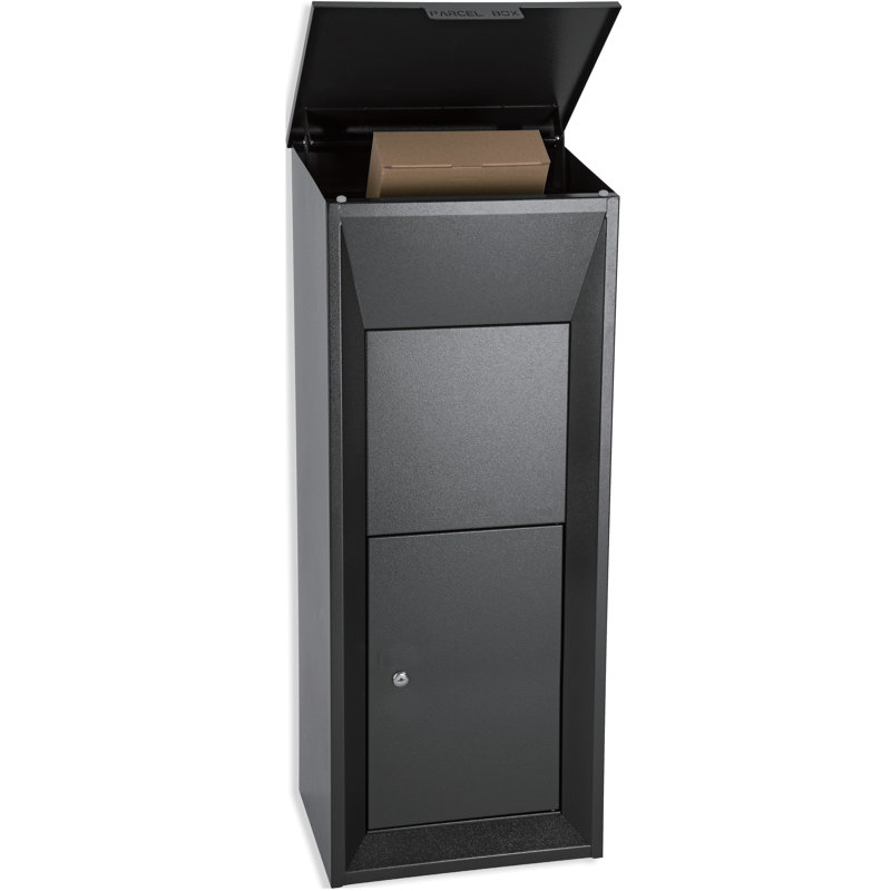 Black Lockable Galvanized Steel Parcel Drop Box