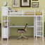 Lit mezzanine en métal avec garde-robe et bureau en L, avec cubes de rangement et tablettes-1394981088