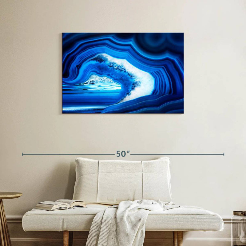 Alvord tranche d'agate bleue, H 24 po x l 36 po
