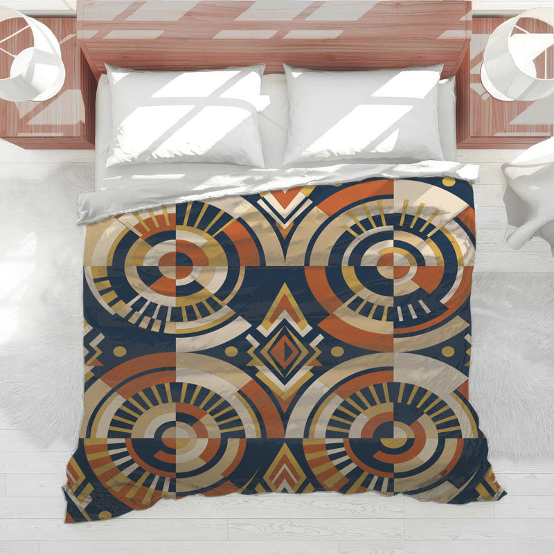 Geometric Circles Pattern Comforter, Twin