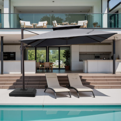 11'X11' Square Cantilever Patio Umbrella with Base