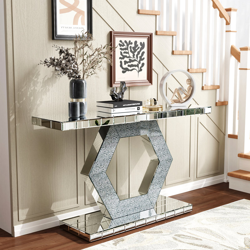 Miroir d'entrée hexagonal en cristal Sparkling