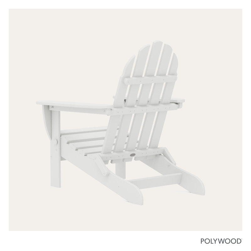 POLYWOOD Classic Adirondack Folding Adirondack Chair, White
