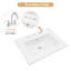 Plateau de meuble-lavabo en porcelaine vitreuse 24 po x 18 po avec lavabo rectangulaire intégré, centre à 3 trous 4 po, blanc