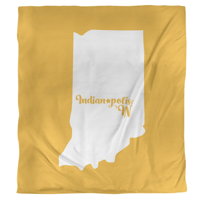 Housse de couette simple polis Indiana, Housse de couette pour lit simple, Jaune, Microfibre