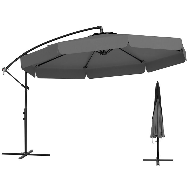 Parasol suspendu en porte-à-faux 10 pi, Gris