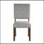 Ensemble de 2 chaises d'appoint en bois à finition noyer et tissu texturé gris