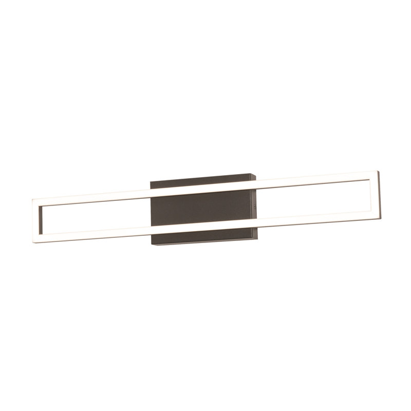 Zola Black Steel LED Vanity Light with White Acrylic Lens, 13.77 in