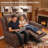 Upholstered 58'' Wide Classic and Breathable Faux Leather Manual Reclining Loveseat Sofa