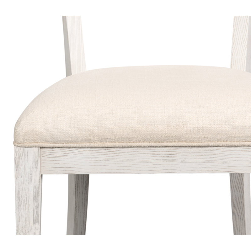 Ridge Upholstered Dining Chair, White