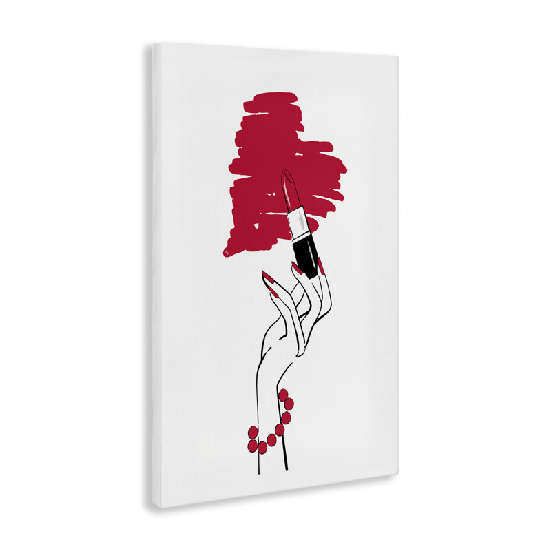 Lipstick Heart Shape Canvas Wall Art by Martina Pavlova, 24" H x 16" W