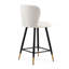Tabouret de bar de style moderne de 25,79 po avec sièges blancs, pieds en métal noir et extrémités dorées, convenant à divers styles de décoration