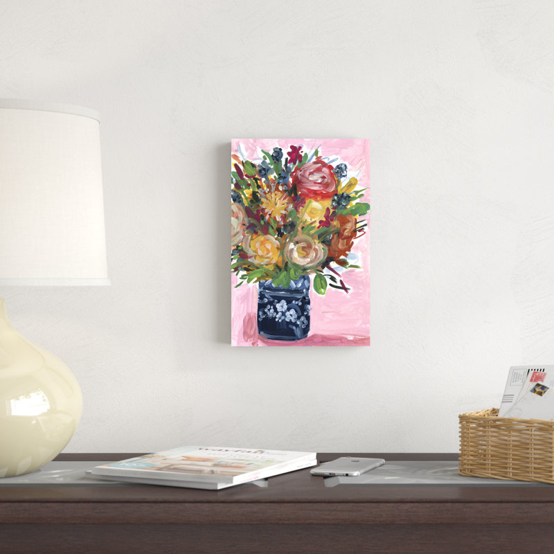 Bouquet dans un vase II, H 12 po x l 8 po x P 1,25 po