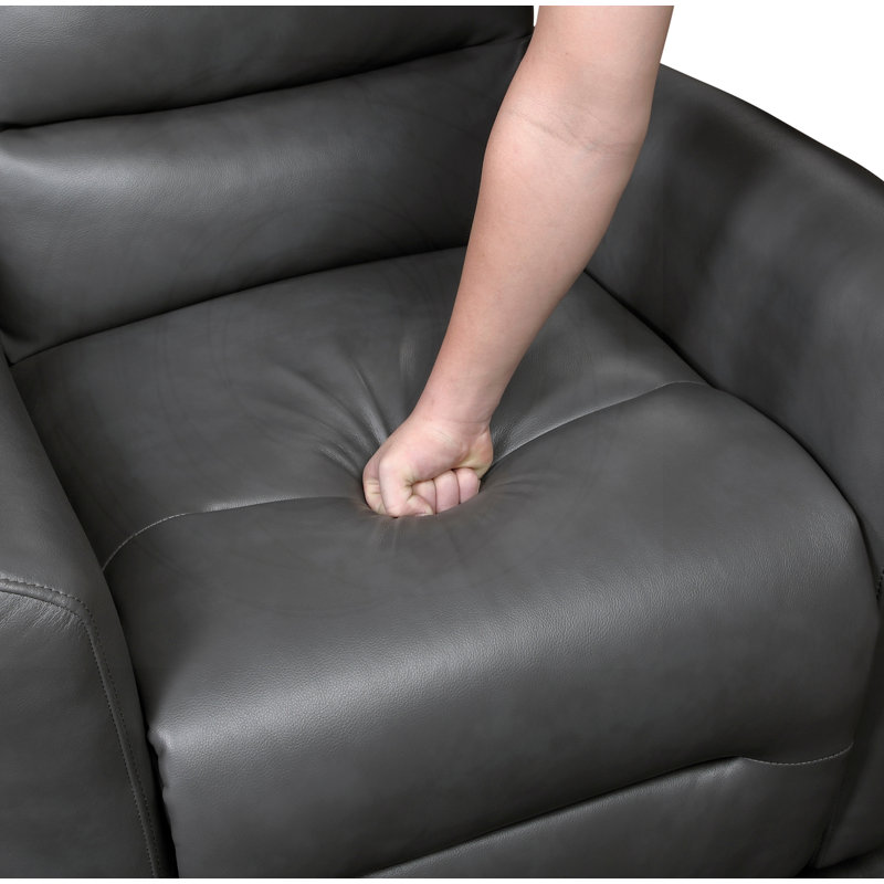 Fauteuil inclinable et oscillant de luxe avec similicuir respirant et mouvement doux, Similicuir gris