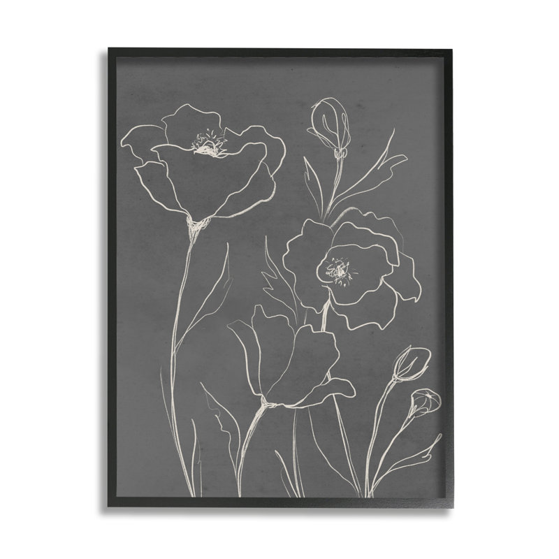 Floraison de pétales de fleurs botaniques, Giclée encadrée noir minuit, H 14 po x l 11 po x P 1,5 po