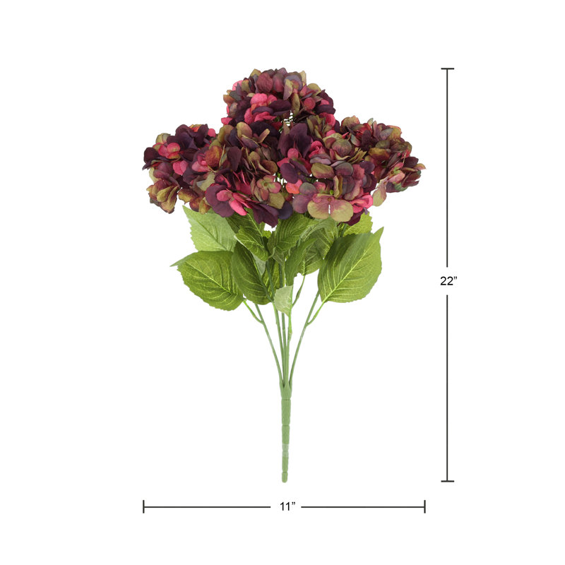 Fall Hydrangea Bouquet, Red/Burgundy