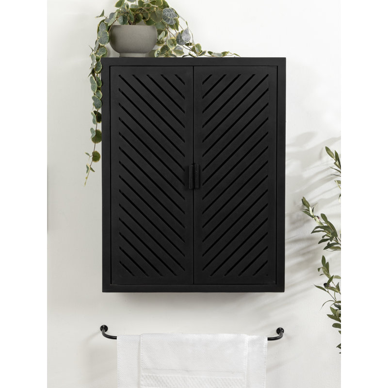 Armoire de salle de bain 2 portes Wildon Home® Domitilla, Noir