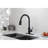 Single Handle High Arc Kitchen Sink Faucet With Pull Down , Matte Black, Stainless Steel, 1.8 Gpm Flow Rate Steel Handle, Arc, Gallons Per Minute Flow, Easy To Operate And Maintain