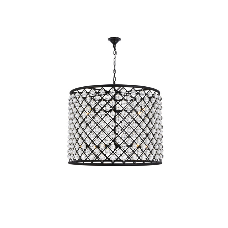 Lustree tambour 12 lumières unique Swinney, Brun moka