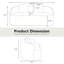 Canapé courbé avec accoudoir rond, canapé à compression avec 2 coussins, aucun assemblage requis pour une installation rapide-97677223
