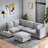U-shaped Sectional Sofa Couch With A Movable Ottoman And A Coffee Table With Hidden Charging Devices-402062357