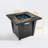32-Inch Propane Gas Fire Pit Table with Glass Wind Guard, 50000 BTU Square Steel Design for Patio and Garden - Gray