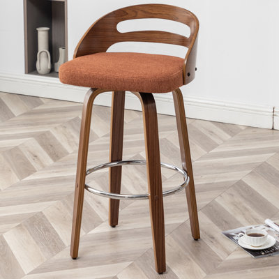 Mahtab Modern Upholstered Swivel Bar Stool