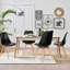 Ensemble de 4 chaises de salle à manger modernes et élégantes, recouvertes de coquillages, en bois.-306710735