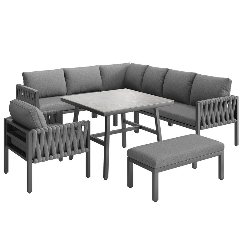 Garden Lounge Set For 8 People Grey