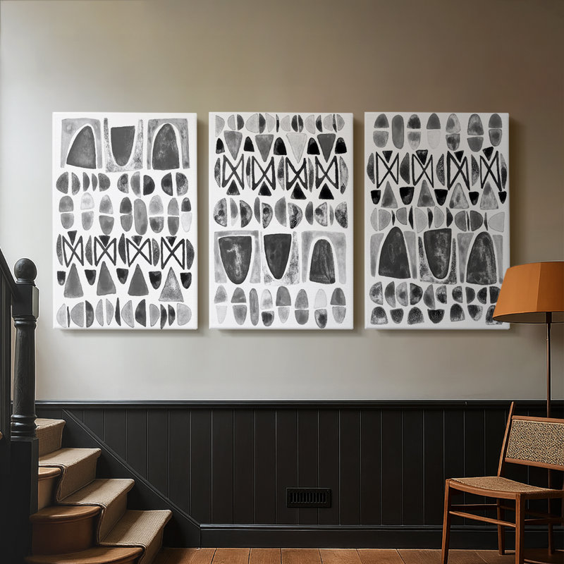 Gray Arches I - Toile tendue avec châssis sur mesure - 3 pièces
