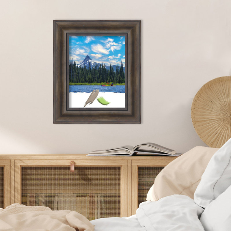 Cadre photo rustique en bois de pin brun, cadre photo, cadre artistique, Brun, L 11 po x H 14 po