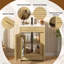 Meuble-lavabo de salle de bain avec lavabo, robinet, tablettes de porte et tablettes latérales ouvertes-908045413-908045415