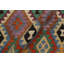 Tapis gris / bleu en laine tissé à la main de style tribal / géométrique / fait à la main 8 pi 6 po x 11 pi 2 po Cedorah