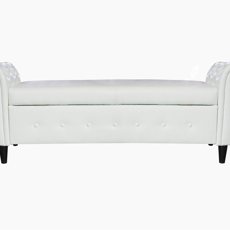 Banc de rangement rabattable, Blanc