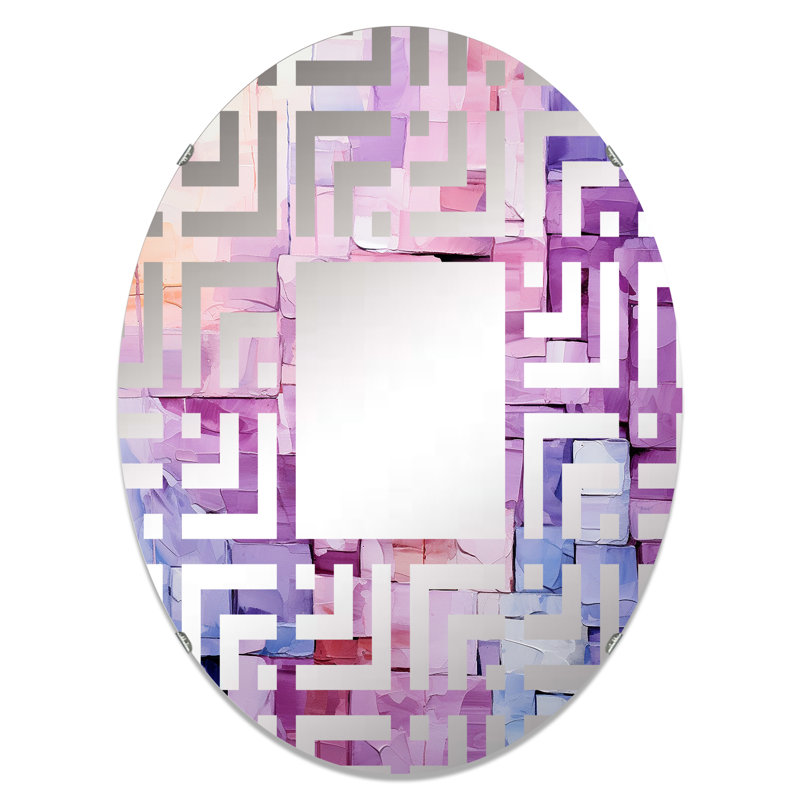 Miroir décoratif lilas à motifs abstraits I - Maze MIR105937 O, L 20 po x H 30 po