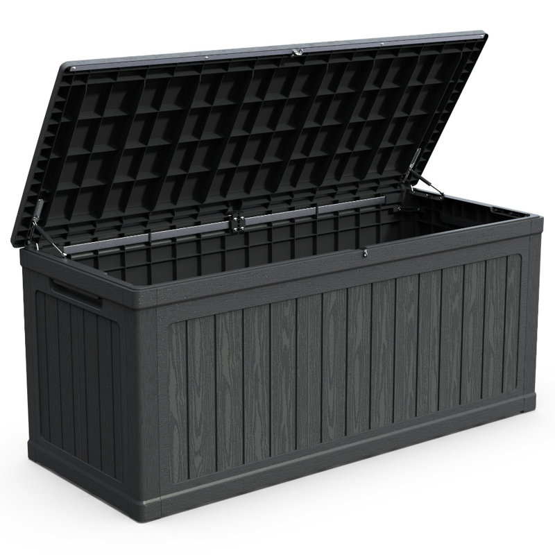 260 Gallon XXL Large Outdoor Storage Deck Box - Waterproof Resin Lockable Container for Patio Furniture, Cushions, Garden Tools & Pool/Sports Equipment