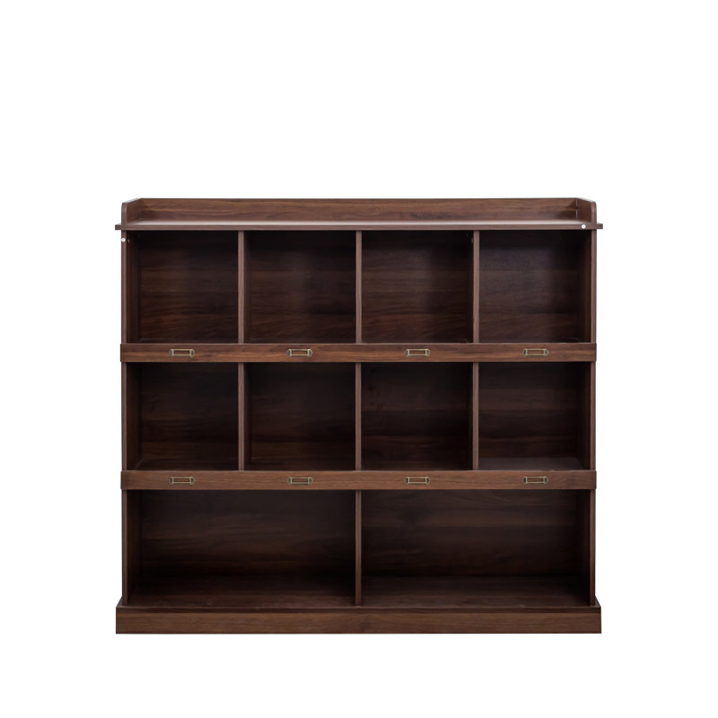 Bibliothèque de qualité supérieure à 10 tablettes, Noyer